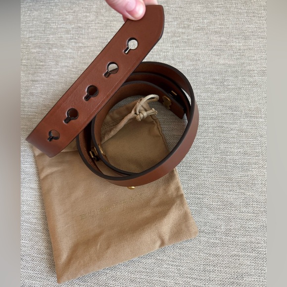 New without Tags Burberry Bridle Leather Ashmore 30MM belt in Brown - Picture 2 of 8